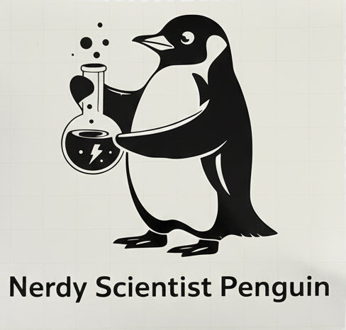 Nerdy Scientist Penguin Vinyl Decal