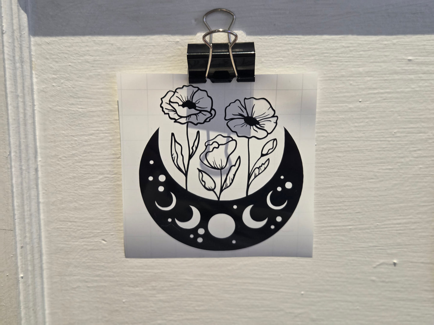 Vinyl Decal Moon & Flowers - Poppy Moon