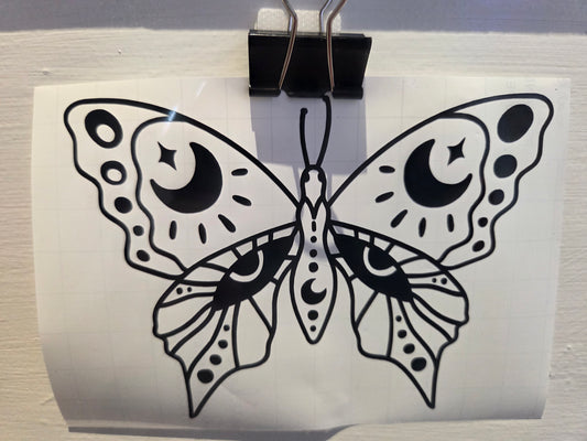 Moth Vinyl Decal - Moth & Moon