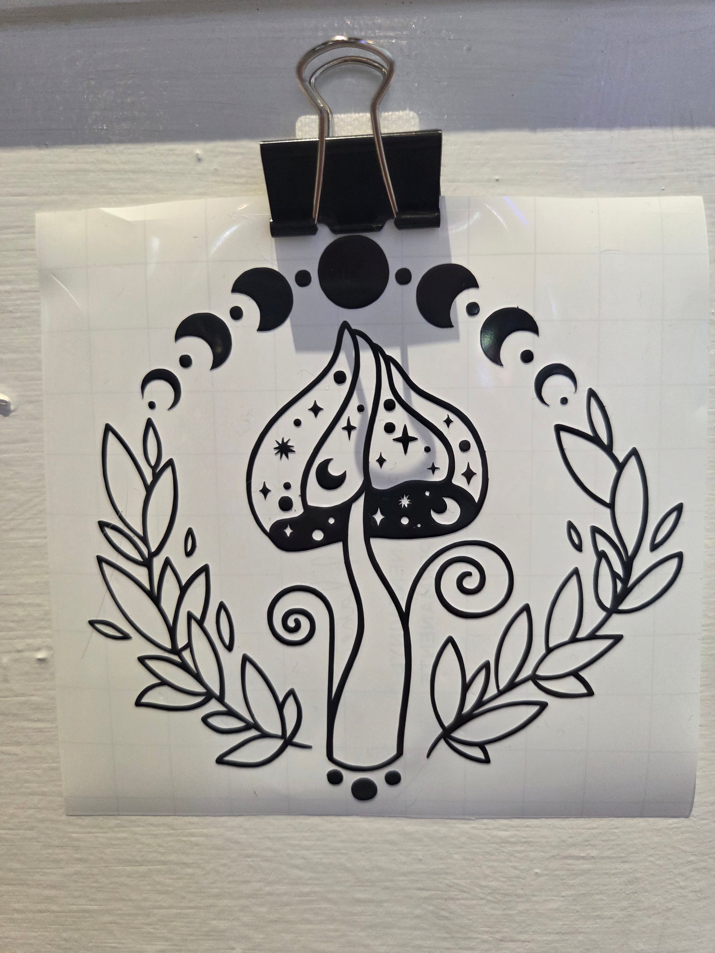 Vinyl Decal Mushroom Moon Phases