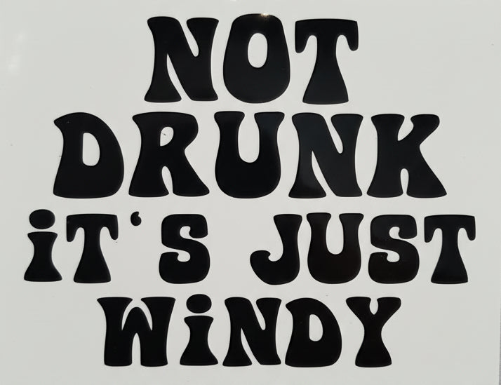 Vinyl Decal - Not Drunk, It's Just Windy