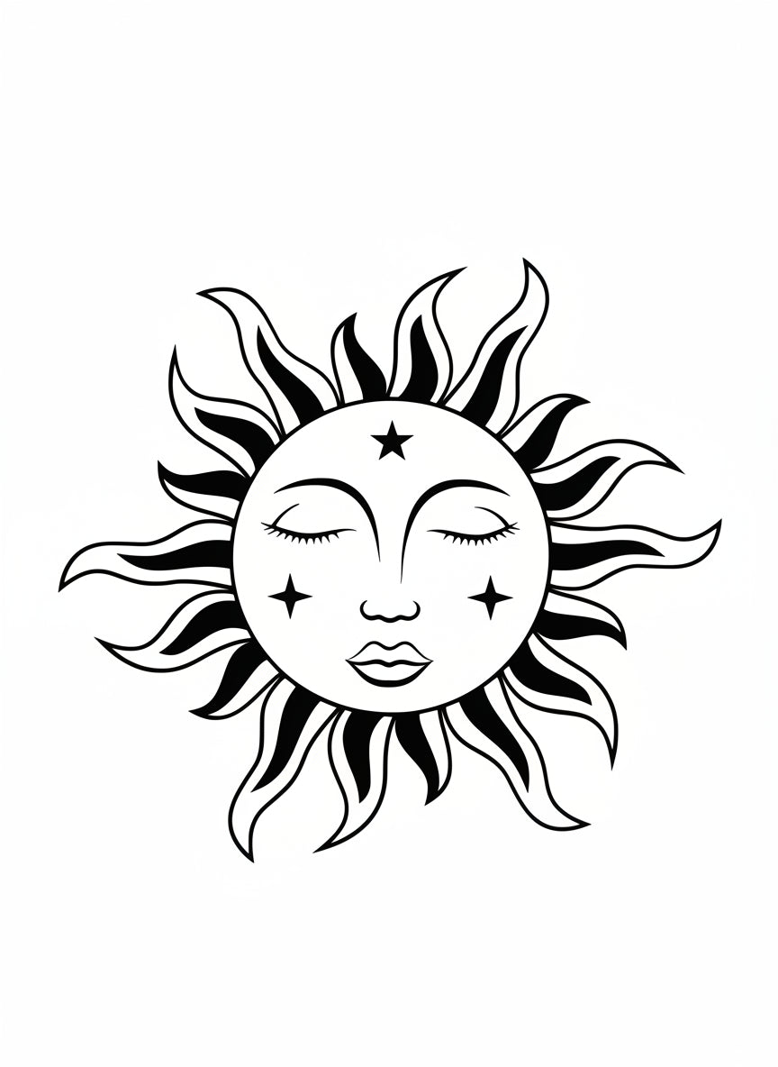 Celestial Vinyl Decal - Serene Sun