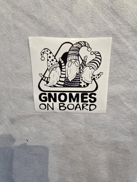 Gnomes on Board Vinyl Decal