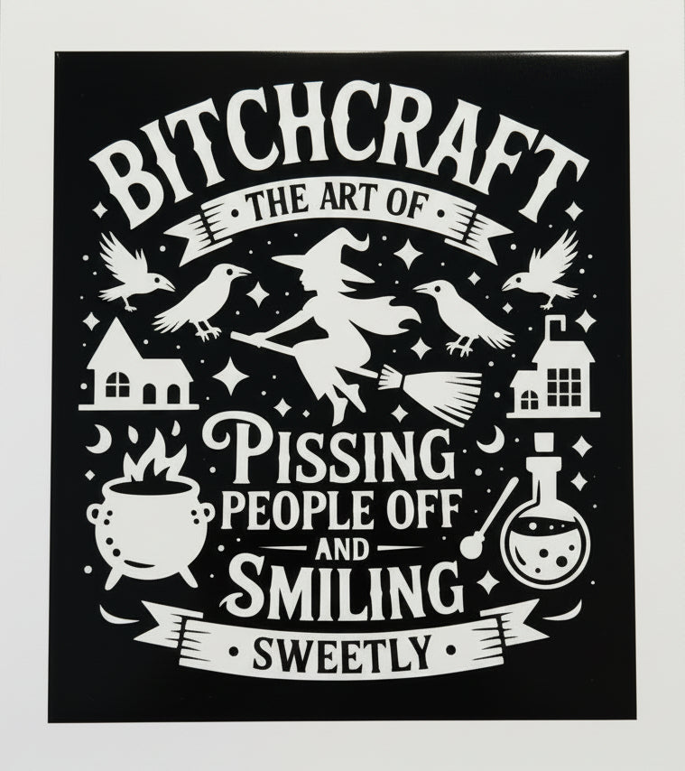 Bitchcraft Vinyl Decal - The art of pissing people off and smiling sweetly