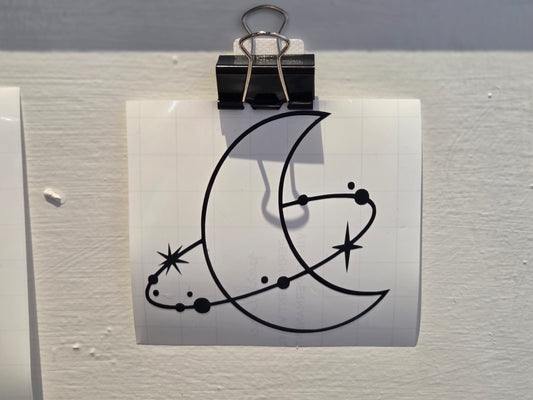Vinyl Decal Moon & Stars