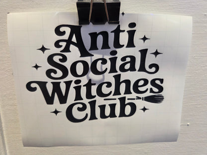 Vinyl Witch Decal - Anti-social Witches Club