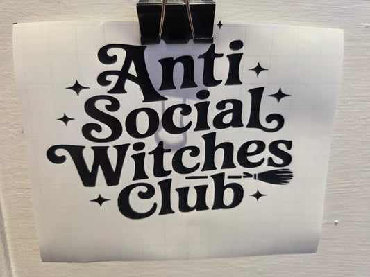 Vinyl Witch Decal - Anti-social Witches Club