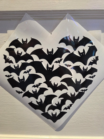 Bat Vinyl Decal - Bats in a Heart shape