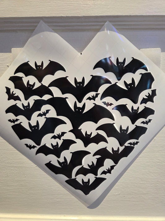 Bat Vinyl Decal - Bats in a Heart shape