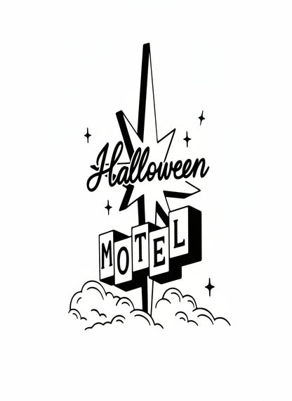 Spooky Halloween Motel Vinyl Decal