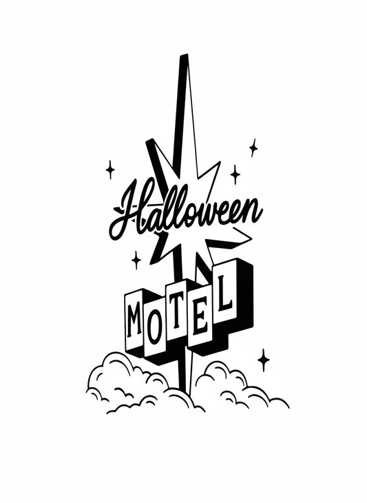 Spooky Halloween Motel Vinyl Decal
