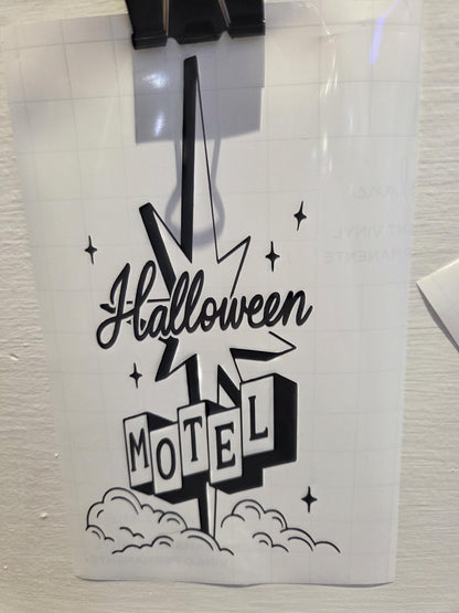 Spooky Halloween Motel Vinyl Decal