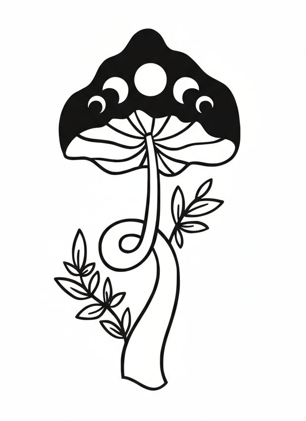 Vinyl Decal Mushroom Moon