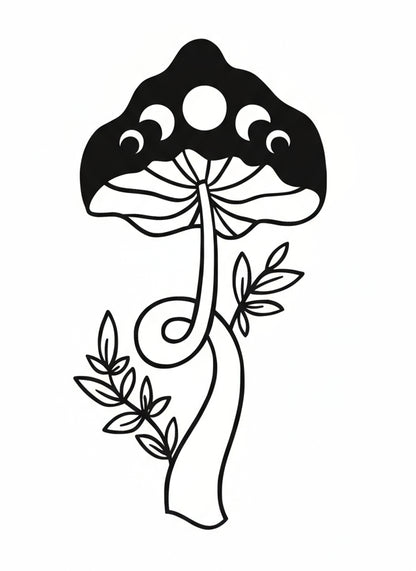 Vinyl Decal Mushroom Moon