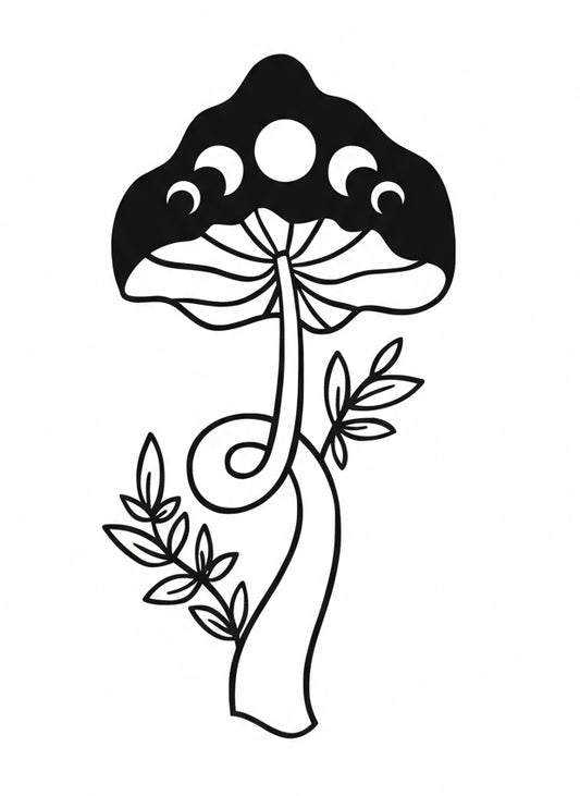 Vinyl Decal Mushroom Moon