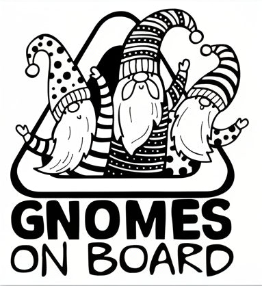 Gnomes on Board Vinyl Decal