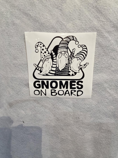Gnomes on Board Vinyl Decal