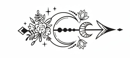 Vinyl Boho Arrow Decal - Floral Arrow