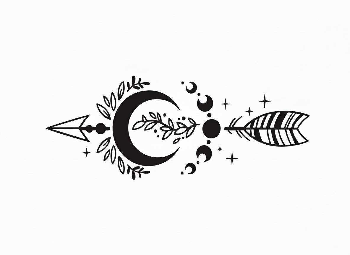Vinyl Boho Arrow Decal - Arrow & Moon