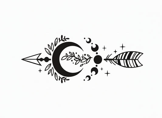 Vinyl Boho Arrow Decal - Arrow & Moon