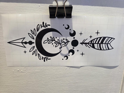 Vinyl Boho Arrow Decal - Arrow & Moon
