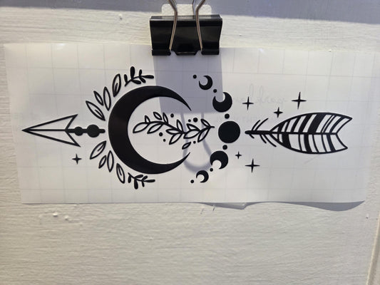 Vinyl Boho Arrow Decal - Arrow & Moon