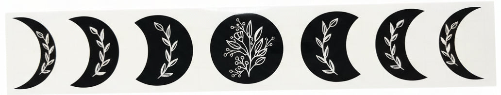 Moon Phase Vinyl Decal - Floral Phases of the Moon